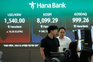 Asian shares drop, with South Korea’s Kospi down&hellip;