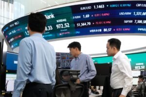 Asian shares are mixed and…