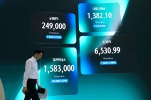 Asian shares are mixed and oil prices hold…